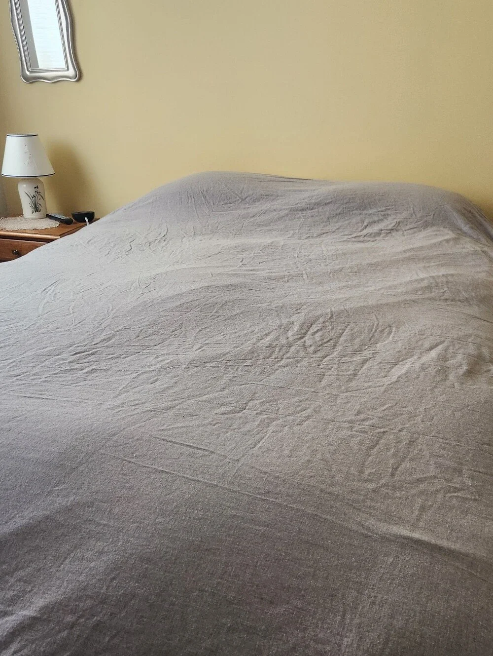 WAMSUTTA Duvet Cover Queen Gray Cotton Cashmere Home Bedding Reversible